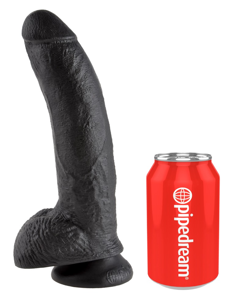 Cock 9" with Balls - hautfarben dunkel