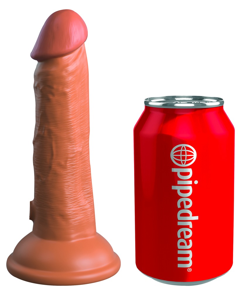 6" Vibrating + Dual Density Silicone Cock - hautfarben hell