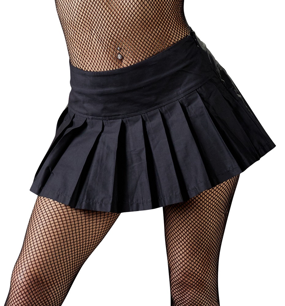 Pleated Mini Skirt - L, schwarz