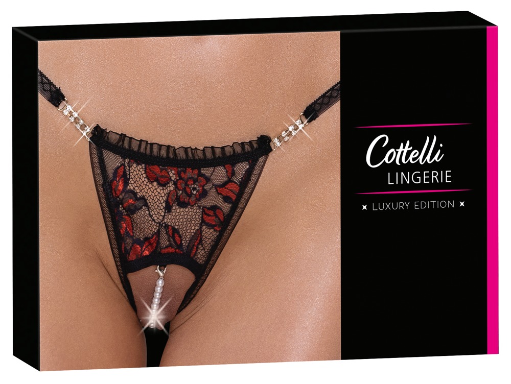 Crotchless String - S/M, zwart