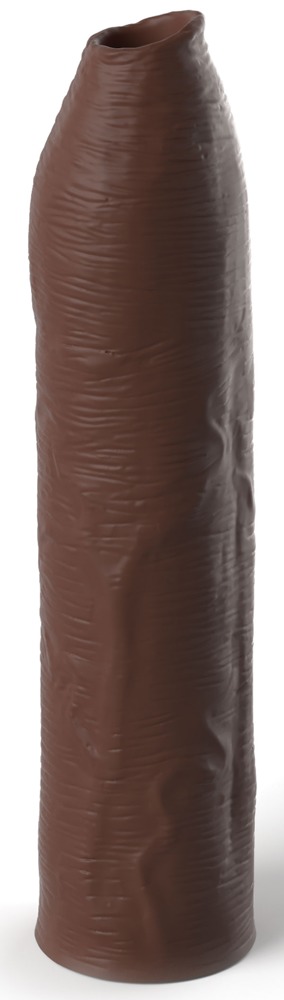 Uncut Silicone Penis Enhancer - huidskleur donker