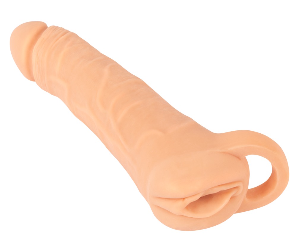 2in1 Extension + Masturbator - huidskleur licht